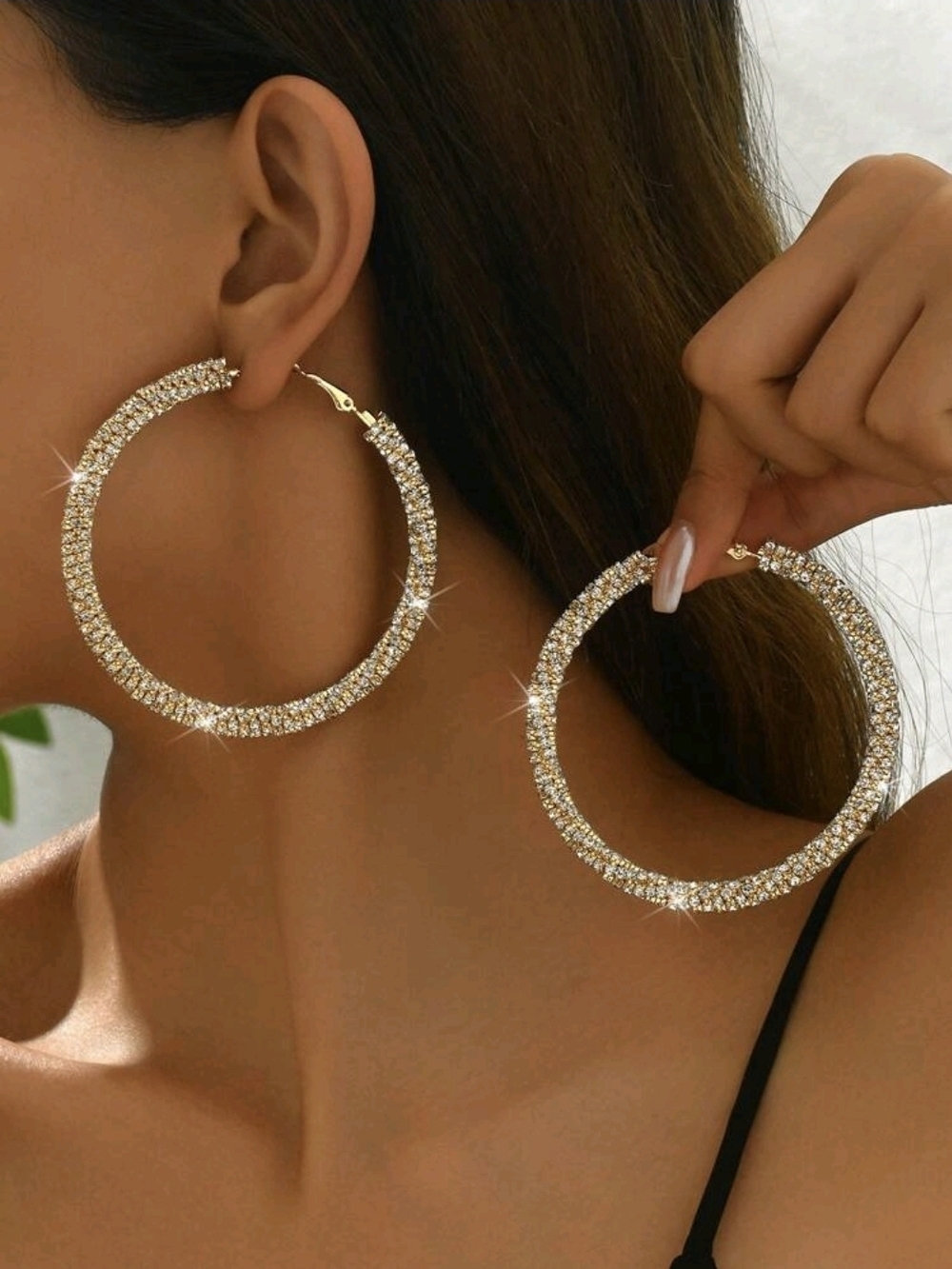 Crystal Pavé Hoop Earringz ▪︎ Gold